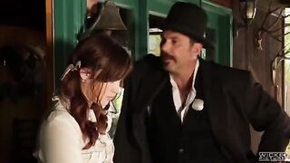 A mature couple are having fun and enjoying each other’s bodies