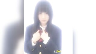 A Japanese schoolgirl masturbates furiously and reaches a powerful climax