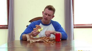 The husband watched as his wife was fucking herself with a cucumber