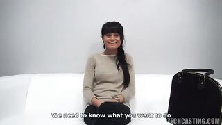 Sexual girl fucks at her first porn casting in the Czech Republic