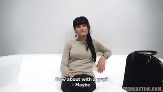 Sexual girl fucks at her first porn casting in the Czech Republic