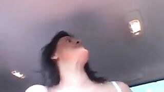Three cool guys brought a whore to the forest and fucked