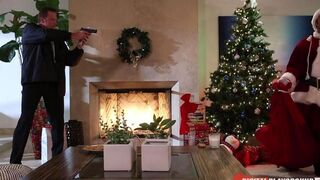 A woman received a gift from the big Santa Claus himself