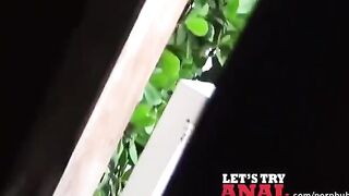 A red-haired girl has sex on camera with a man