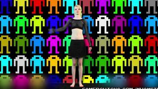 A blonde is dancing on the strip, exposing her boobs