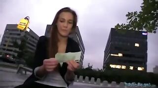 A charming girl was fucked on the city streets