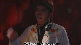 Bunch of wet pussies gets fucked in a night club setting