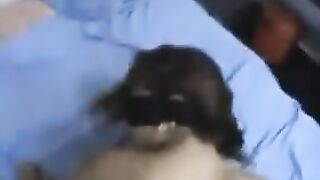 Girl with a crooked back handed a cock in her tight ass
