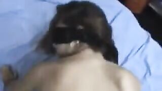 Girl with a crooked back handed a cock in her tight ass