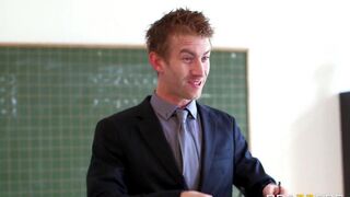 The teacher fucks a student who loves to fuck, caught in the act
