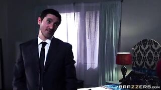A man hard fucks a beautiful whore, taking her to deep throat limits