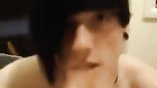 The guy really likes to swallow his sperm, watch and imitate him