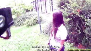 A stranger made a blowjob to the guy in the bushes, reminiscent of wild outdoor encounters