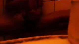 The girl first took a shower and then continued to enjoy herself