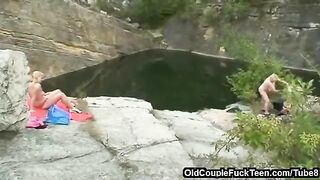 A mother and daughter are getting screwed by the father in this hot video
