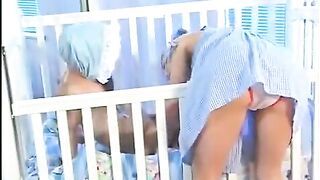 Babysitter with small boobs and cute face gets fucked by midget