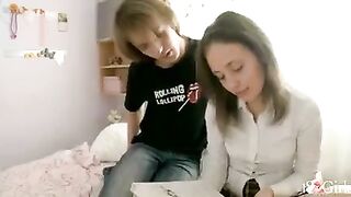 Entertainment after classes at home with a classmate