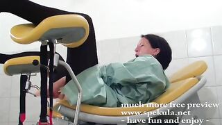 The gynecologist checked the holes of a naughty patient