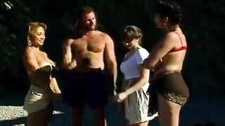 An Asian girl is fucking with her boyfriend on the tennis court