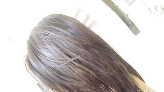 First-person sex with a young brunette, who has never had a dick in her life