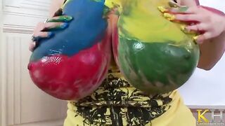 Fucking with paint and making art with cum