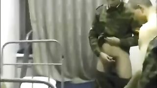 Crazy crowd fuck in the barracks with a hot teen 18+