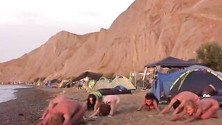 A hot chick is fucking without any clothes on the beach