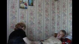 The old mother and son engaged in intimacy on a hidden camera