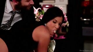 A secretary got her hairy pussy licked right on the table in the office