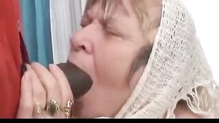 A negro guy with a big cock fucks his grandma hard