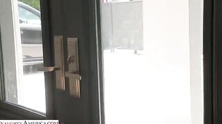 Skinny brunette gets her ass railed in a steamy session