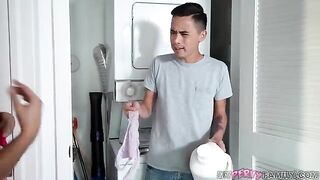 Hahaha… You’re sniffing my panties pervert! Come and feel the smell