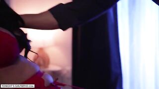 Jamie Michelle fucked by a fan in sexy underwear and stockings