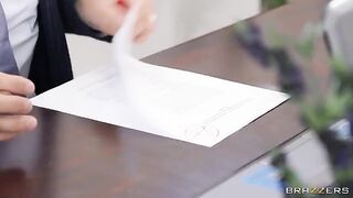The co-ed with natural tits is being fucked by her professor on the table