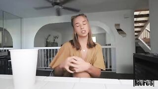 The girl gave a blowjob in the car and went too far with it