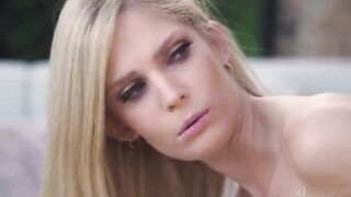 A hot blondie has anal sex early in the morning at home