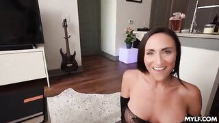 She will end up with a lot of semen on her face