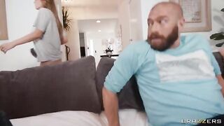 Horny GF gets creampied, her boyfriend watches in the corner of the room