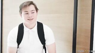 A cute girl has sex with her boyfriend, he caresses every inch of her body