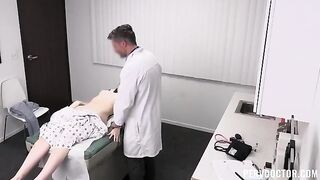 The doctor checked the girl and began to have sex with her