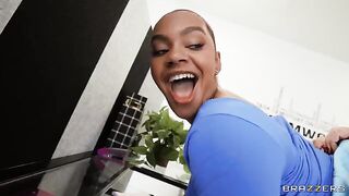 She shadows her colleague and gets wild with him in the office