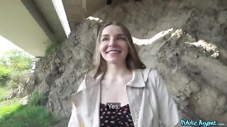 A shy girl agreed to fuck outdoors for a fee, captured in raw POV style