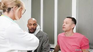 Two girls fuck the hot doctor in his office