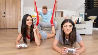 I fucked my boyfriend in the gamer room with my roomies