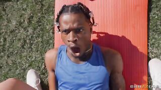 A yogi master fucked a girl in doggystyle pose right on the street