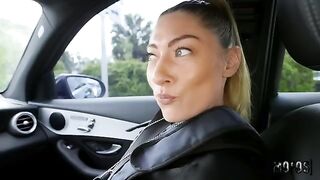 A hot and hungry cop in the car, role play action
