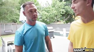 A girl has sex with three guys at once, showcasing her nymphomaniac tendencies