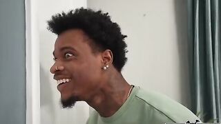A hot black guy came to visit a passionate mature woman
