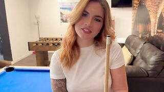 She played pool, lost, and had to engage in intimate acts