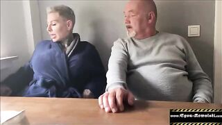 My buddy's wife is a slut - the best footjob from a German MILF